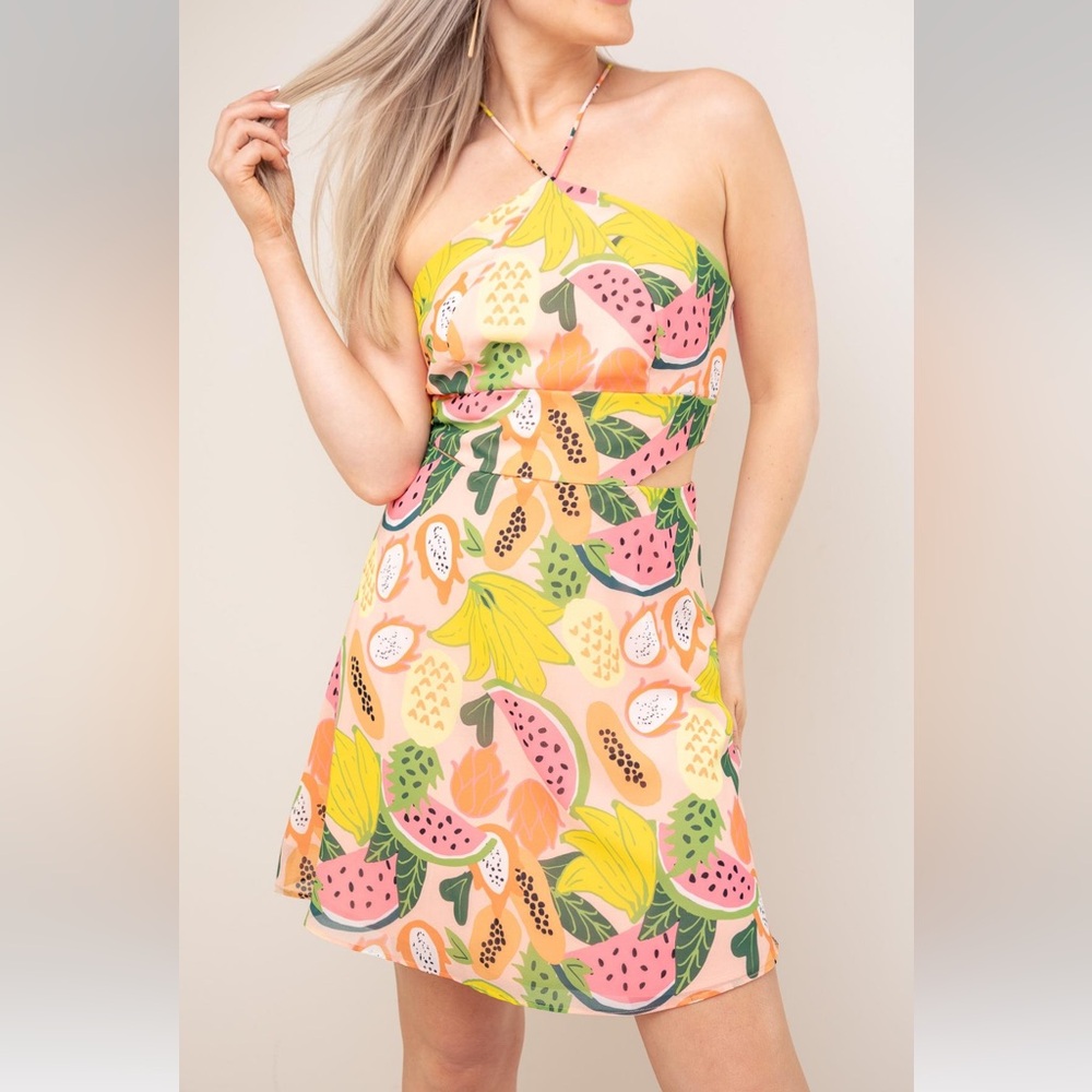 HUTCH Dua Fruit Print Mini Dress